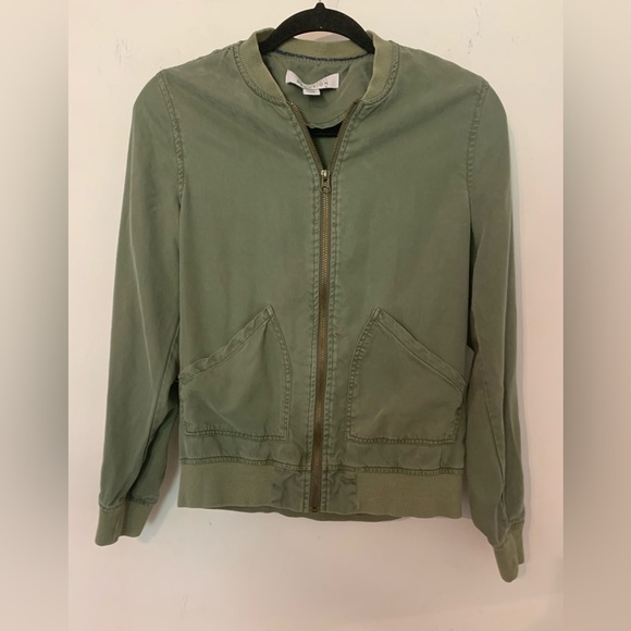 Kenneth Cole Army Green Coat Bomber Jacket Women’s Size S Full Zip - Picture 7 of 16